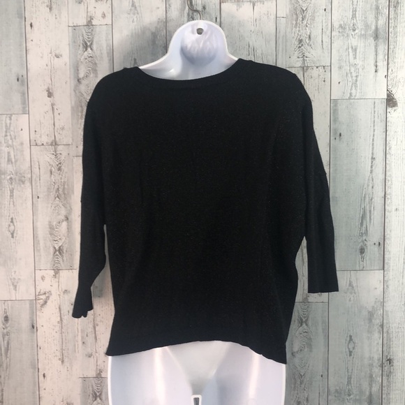 Lane Bryant Black Silver Speck Crop Sweater 22/24 - Picture 3 of 9